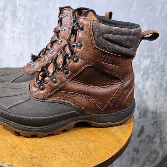 LL Bean Storm Chaser Duck Boots Mens 11 Med Waterproof Brown Tek 2.5 Brown